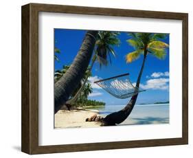 Hammock Hanging Seaside-Randy Faris-Framed Photographic Print