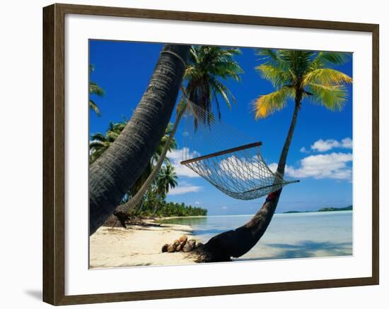 Hammock Hanging Seaside-Randy Faris-Framed Photographic Print