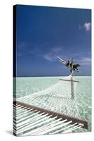 Hammock in Tropical Lagoon, Maldives, Indian Ocean, Asia-Sakis Papadopoulos-Stretched Canvas