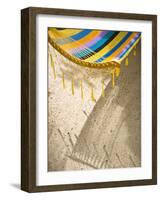 Hammock on Beach, Caye Caulker, Belize-Russell Young-Framed Photographic Print