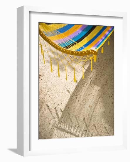 Hammock on Beach, Caye Caulker, Belize-Russell Young-Framed Photographic Print