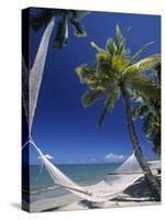 Hammock on Beach, Danarau, Viti Levu, Fiji-Neil Farrin-Stretched Canvas