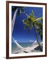 Hammock on Beach, Danarau, Viti Levu, Fiji-Neil Farrin-Framed Photographic Print