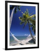 Hammock on Beach, Danarau, Viti Levu, Fiji-Neil Farrin-Framed Photographic Print