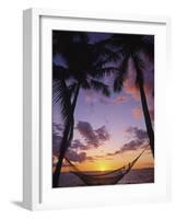 Hammock on Beach, Danarau, Viti Levu, Fiji-Neil Farrin-Framed Photographic Print