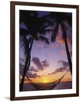 Hammock on Beach, Danarau, Viti Levu, Fiji-Neil Farrin-Framed Photographic Print