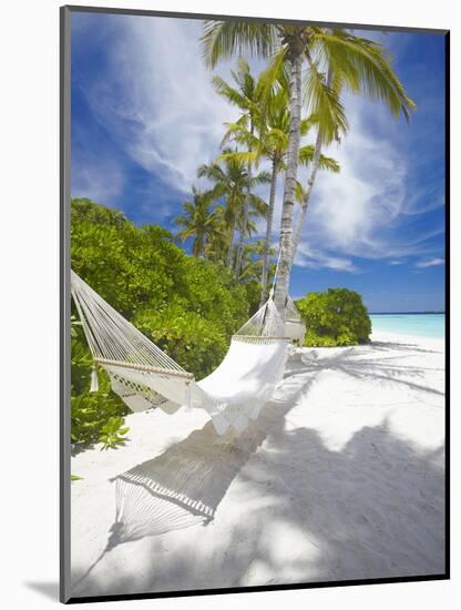 Hammock on Empty Tropical Beach, Maldives, Indian Ocean, Asia-null-Mounted Photographic Print