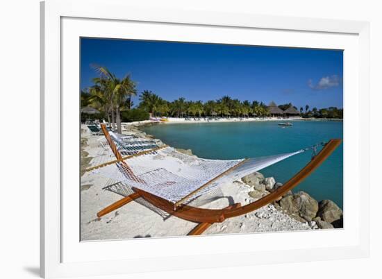 Hammock On Iguana Beach, Aruba-George Oze-Framed Photographic Print