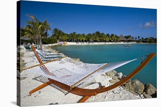 Hammock On Iguana Beach, Aruba-George Oze-Stretched Canvas