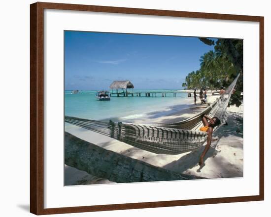 Hammock on the Beach, Tobago, West Indies, Caribbean, Central America-Adam Woolfitt-Framed Photographic Print