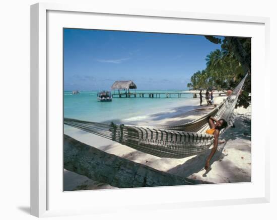 Hammock on the Beach, Tobago, West Indies, Caribbean, Central America-Adam Woolfitt-Framed Photographic Print