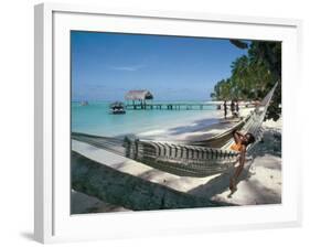 Hammock on the Beach, Tobago, West Indies, Caribbean, Central America-Adam Woolfitt-Framed Photographic Print