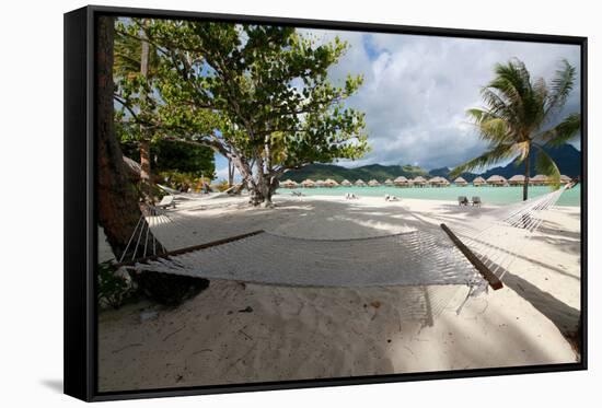 Hammock on the Beach-Woolfy-Framed Stretched Canvas