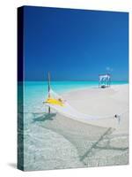 Hammock on Tropical Beach, Maldives, Indian Ocean, Asia-Sakis Papadopoulos-Stretched Canvas