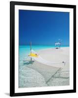 Hammock on Tropical Beach, Maldives, Indian Ocean, Asia-Sakis Papadopoulos-Framed Photographic Print