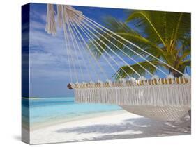 Hammock on Tropical Beach, Maldives, Indian Ocean, Asia-Sakis Papadopoulos-Stretched Canvas