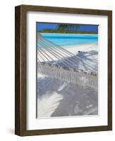 Hammock on Tropical Beach, Maldives, Indian Ocean, Asia-Sakis Papadopoulos-Framed Photographic Print