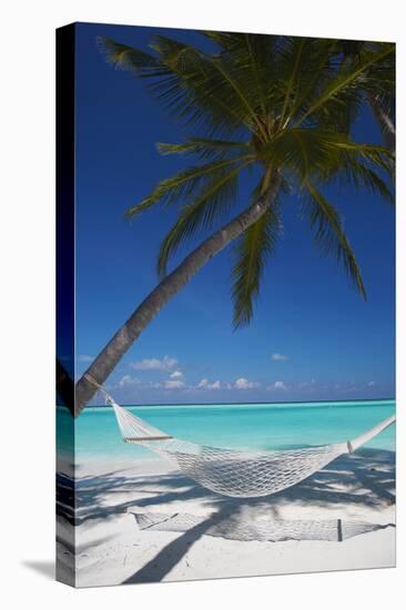 Hammock on Tropical Beach, Maldives, Indian Ocean, Asia-Sakis Papadopoulos-Stretched Canvas