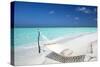 Hammock on Tropical Beach, Maldives, Indian Ocean, Asia-Sakis Papadopoulos-Stretched Canvas