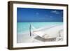 Hammock on Tropical Beach, Maldives, Indian Ocean, Asia-Sakis Papadopoulos-Framed Photographic Print