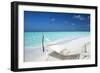 Hammock on Tropical Beach, Maldives, Indian Ocean, Asia-Sakis Papadopoulos-Framed Photographic Print