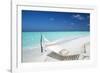 Hammock on Tropical Beach, Maldives, Indian Ocean, Asia-Sakis Papadopoulos-Framed Photographic Print