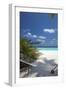 Hammock on Tropical Beach, Maldives, Indian Ocean, Asia-Sakis Papadopoulos-Framed Photographic Print