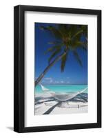 Hammock on Tropical Beach, Maldives, Indian Ocean, Asia-Sakis Papadopoulos-Framed Photographic Print