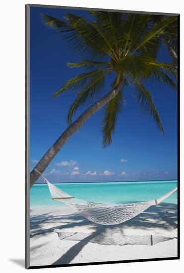 Hammock on Tropical Beach, Maldives, Indian Ocean, Asia-Sakis Papadopoulos-Mounted Photographic Print