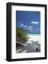 Hammock on Tropical Beach, Maldives, Indian Ocean, Asia-Sakis Papadopoulos-Framed Photographic Print