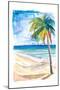 Hammock Palm Turquoise Sea At Lonely Caribbean Beach-M. Bleichner-Mounted Art Print