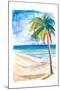 Hammock Palm Turquoise Sea At Lonely Caribbean Beach-M. Bleichner-Mounted Art Print