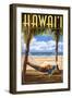 Hammock Scene - Hawaii-Lantern Press-Framed Art Print