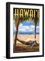 Hammock Scene - Hawaii-Lantern Press-Framed Art Print