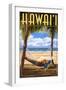 Hammock Scene - Hawaii-Lantern Press-Framed Art Print