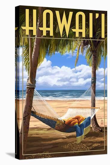 Hammock Scene - Hawaii-Lantern Press-Stretched Canvas