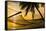 Hammock Silhouette with Palm Trees on a Beautiful Beach at Sunset-Martin Valigursky-Framed Stretched Canvas