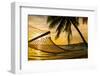 Hammock Silhouette with Palm Trees on a Beautiful Beach at Sunset-Martin Valigursky-Framed Photographic Print