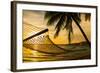 Hammock Silhouette with Palm Trees on a Beautiful Beach at Sunset-Martin Valigursky-Framed Photographic Print