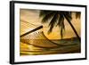 Hammock Silhouette with Palm Trees on a Beautiful Beach at Sunset-Martin Valigursky-Framed Photographic Print