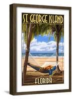 Hammock - St. George Island, Florida-Lantern Press-Framed Art Print