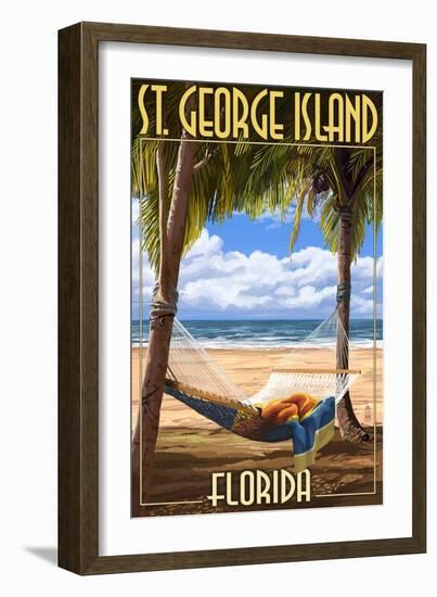 Hammock - St. George Island, Florida-Lantern Press-Framed Art Print