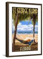 Hammock - St. George Island, Florida-Lantern Press-Framed Art Print