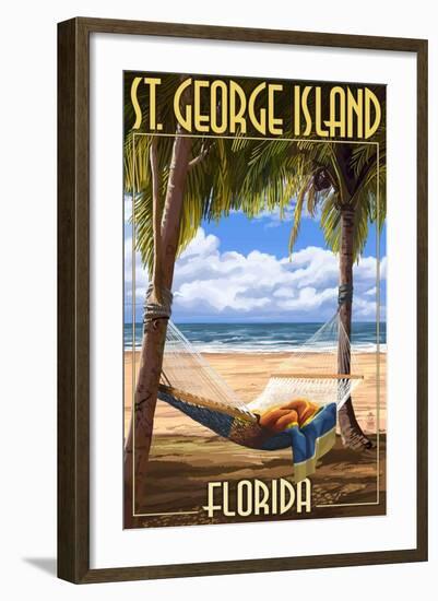 Hammock - St. George Island, Florida-Lantern Press-Framed Art Print