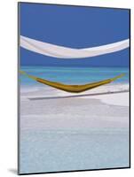 Hammock under Shelter on Tropical Beach, Maldives, Indian Ocean, Asia-Sakis Papadopoulos-Mounted Photographic Print