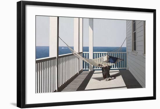 Hammock with Beach Towel-Zhen-Huan Lu-Framed Art Print