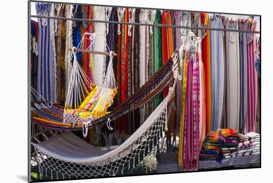 Hammocks for sale, Otovalo craft market, Otovalo, Ecuador, South America-Peter Groenendijk-Mounted Premium Photographic Print