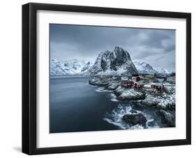 Hamnoy - Lofoten Islands, Norway Coastal Rocks and Mountains.-ClickAlps-Framed Photographic Print