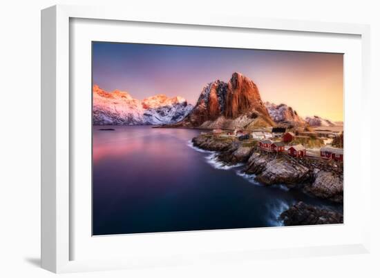 Hamnoy Sunrise-Javier de la-Framed Photographic Print