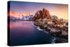 Hamnoy Sunrise-Javier de la-Stretched Canvas